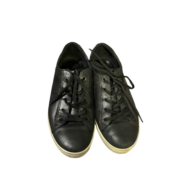 Ecco Black Leather Sneakers US 7.5 EUR 38 White Sole - Picture 8 of 8